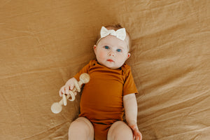 Short Sleeve Bodysuit - Camel