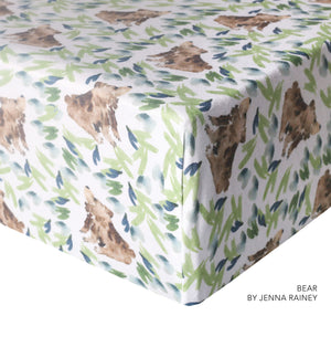 Premium Knit Fitted Crib Sheet - Bear