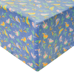 Premium Knit Fitted Crib Sheet - Birdie