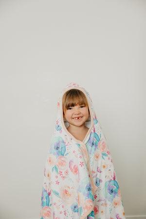Premium Big Kid Hooded Towel - Bloom