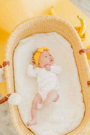 Knit Headband Bow - Banana