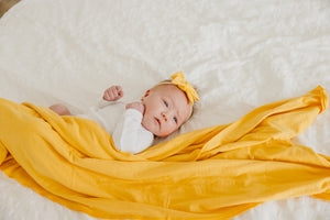Knit Swaddle Blanket - Banana