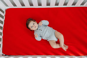 Premium Knit Fitted Crib Sheet - Apple