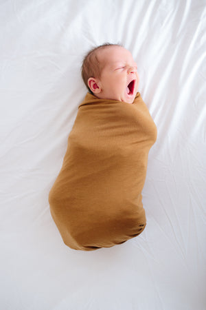 Knit Swaddle Blanket - Camel
