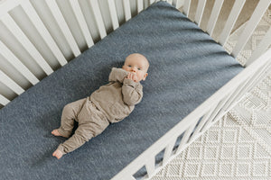 Premium Knit Fitted Crib Sheet - Denim