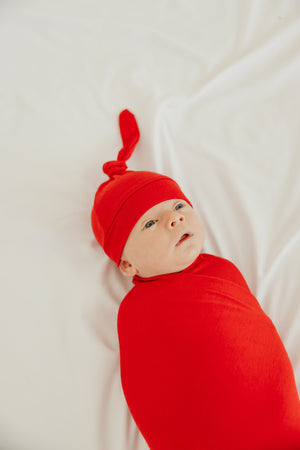 Knit Swaddle Blanket - Apple