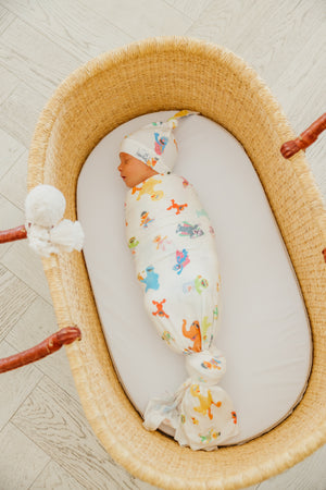 Knit Swaddle Blanket - Sesame Friends