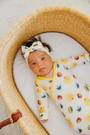 Knit Headband Bow - Sesame Scribbles
