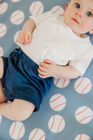 Premium Knit Fitted Crib Sheet - Slugger