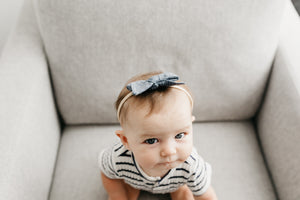 Classic Nylon Bow - Denim