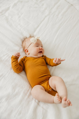 Long Sleeve Bodysuit - Camel