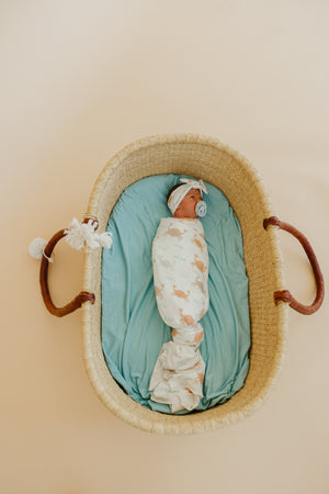 Knit Swaddle Blanket - Tide