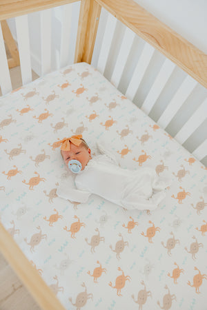 Premium Knit Fitted Crib Sheet - Tide