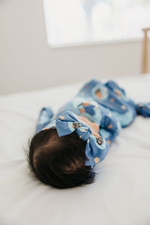 Knit Headband Bow - Cookie Monster
