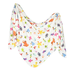 Knit Swaddle Blanket - Sesame Friends
